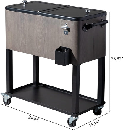 Rolling Outdoor Beverage Trolley