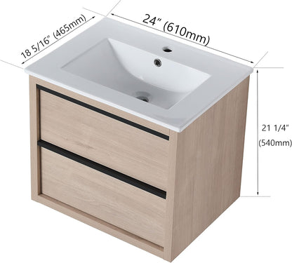 24-Inch Wall-Mounted Bathroom Vanity