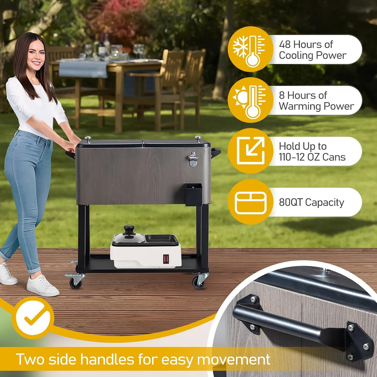 Rolling Outdoor Beverage Trolley