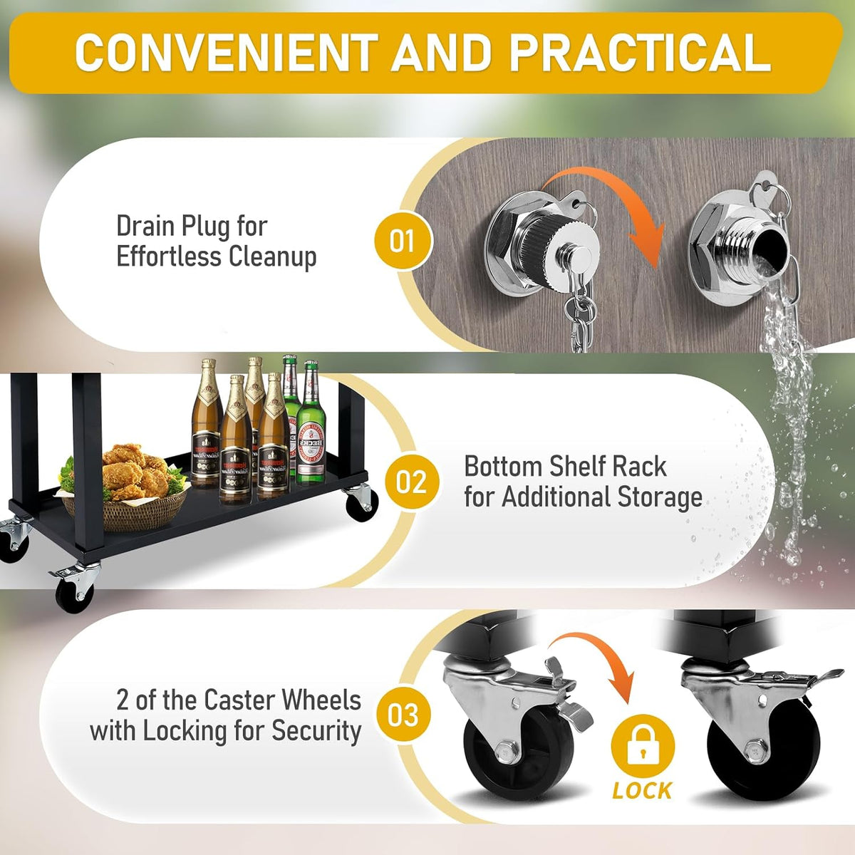 Rolling Outdoor Beverage Trolley