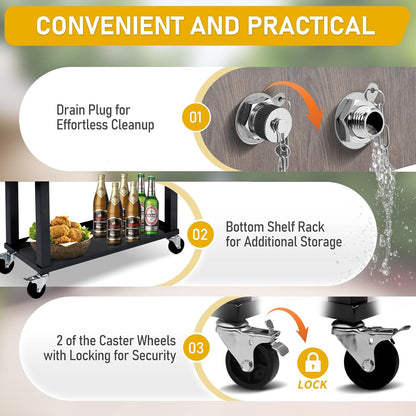 Rolling Outdoor Beverage Trolley