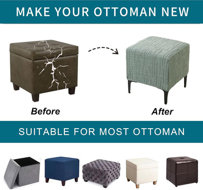 Stretch Ottoman Cover with Non-Slip Fit