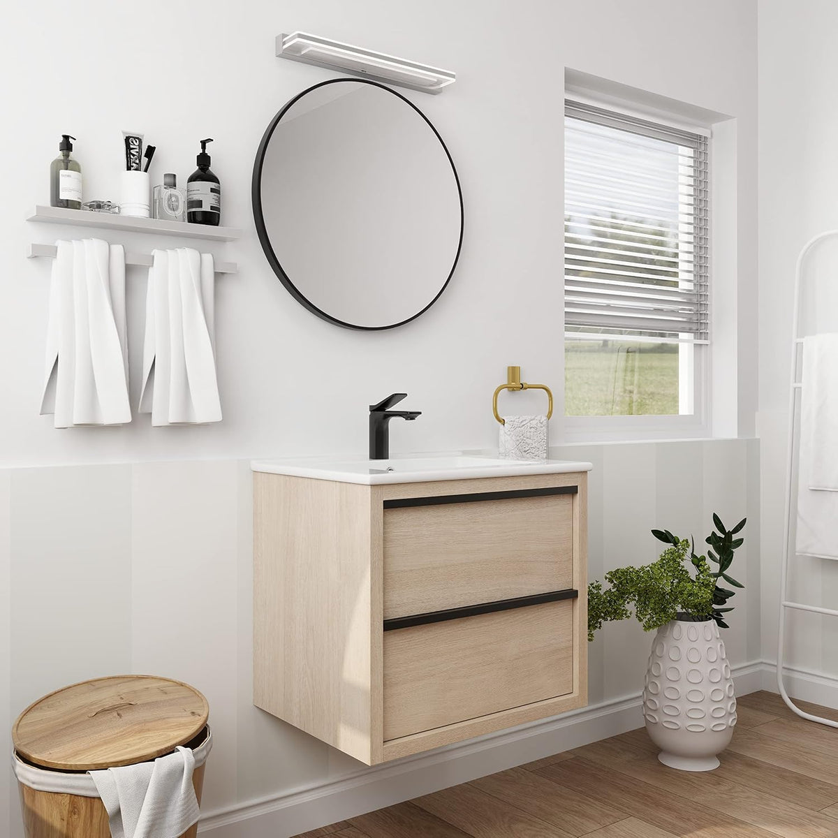 24-Inch Wall-Mounted Bathroom Vanity