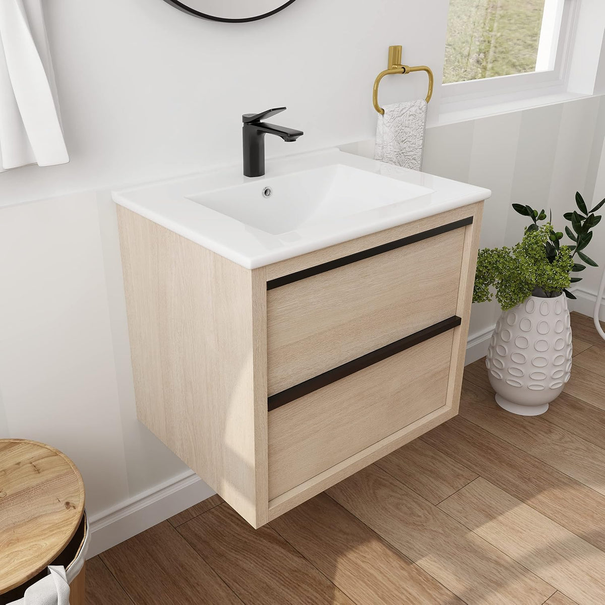 24-Inch Wall-Mounted Bathroom Vanity
