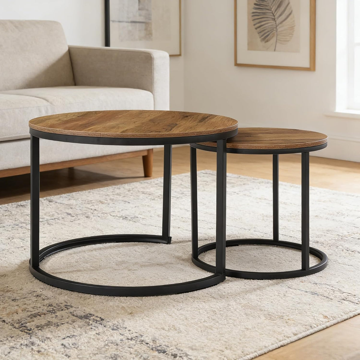 3-Piece Industrial Coffee Table Set