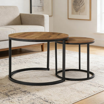 3-Piece Industrial Coffee Table Set