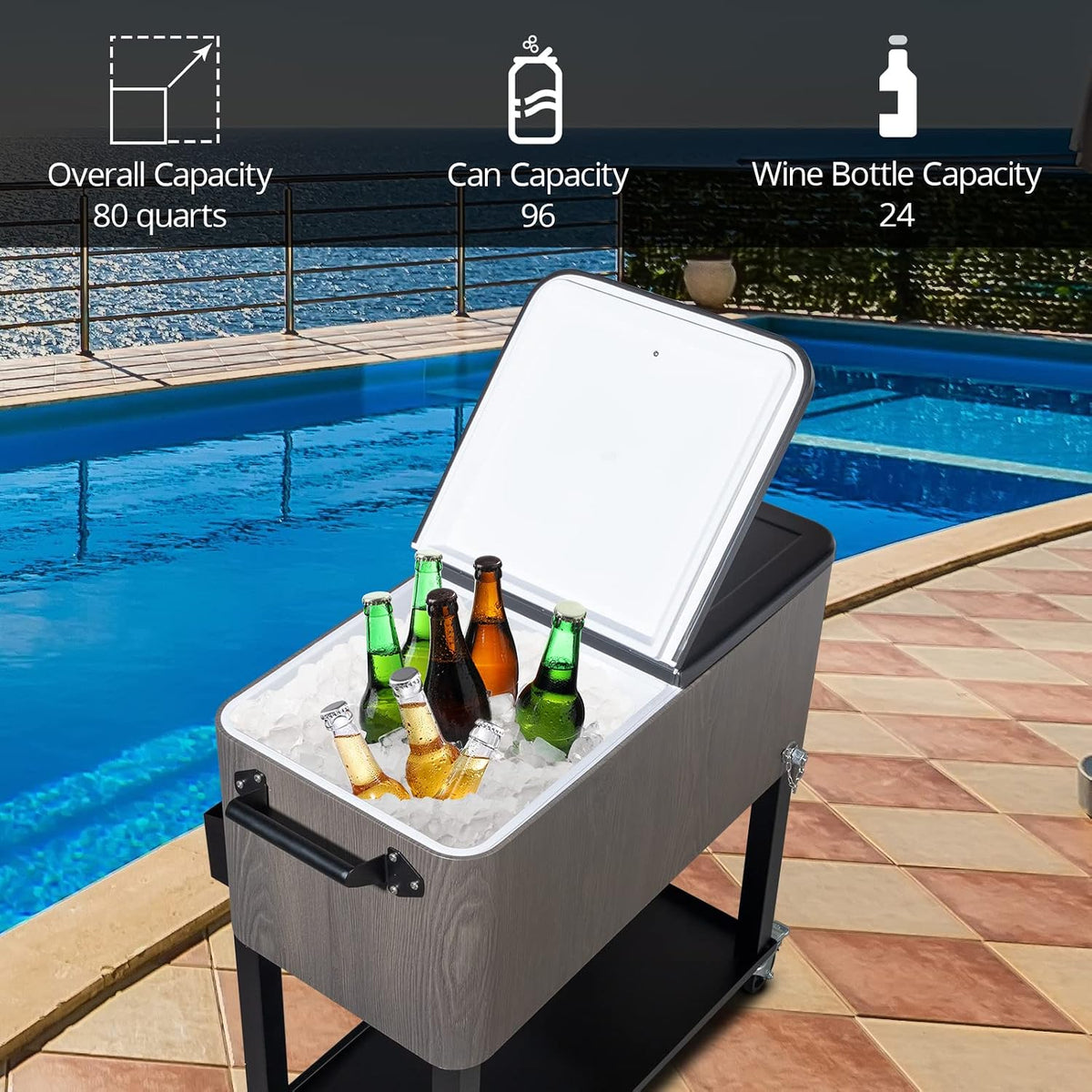 Rolling Outdoor Beverage Trolley