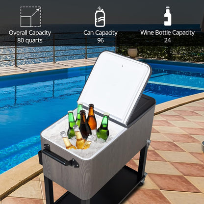 Rolling Outdoor Beverage Trolley
