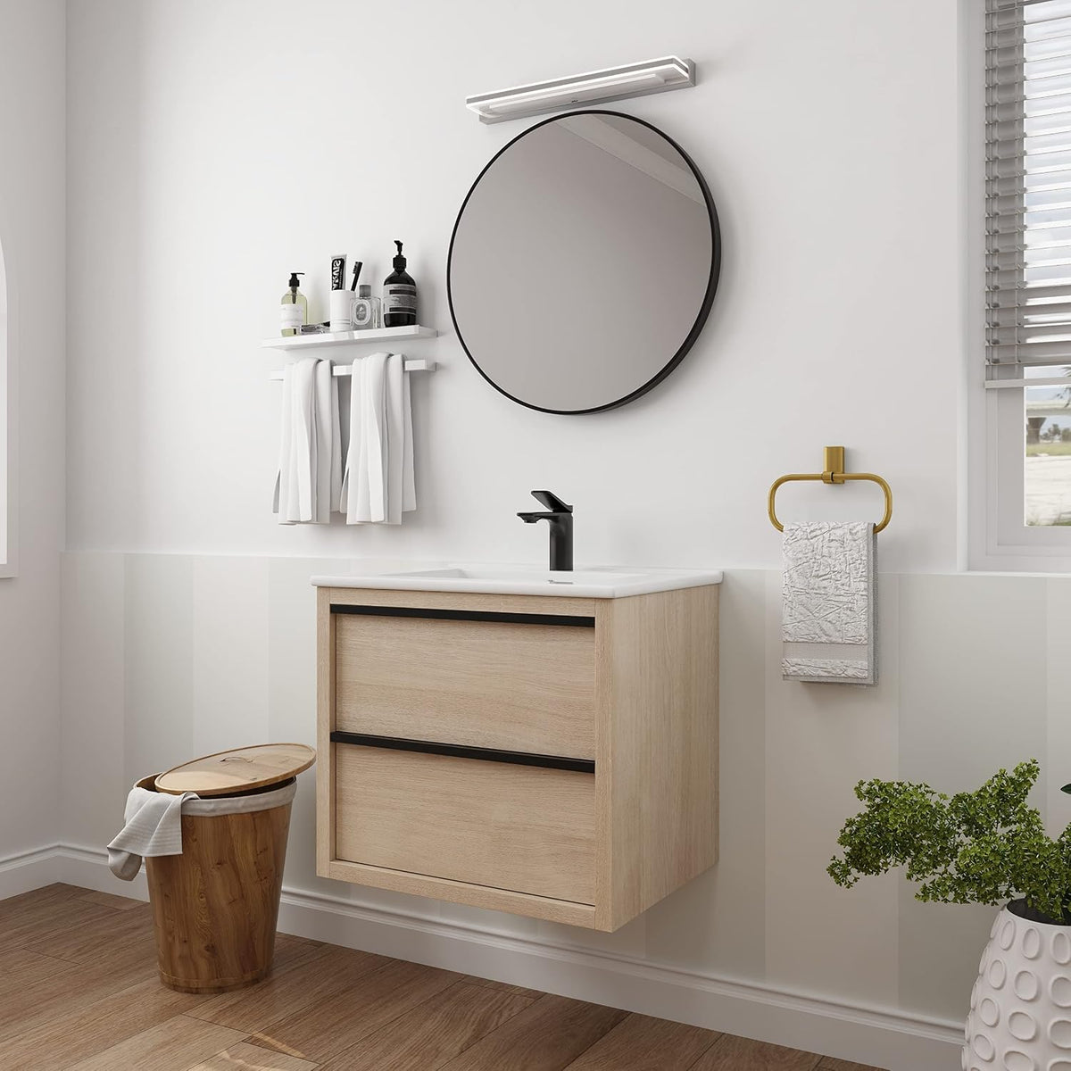 24-Inch Wall-Mounted Bathroom Vanity