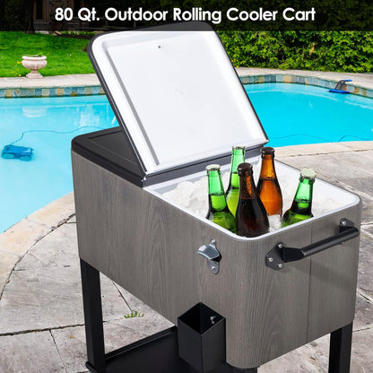 Rolling Outdoor Beverage Trolley