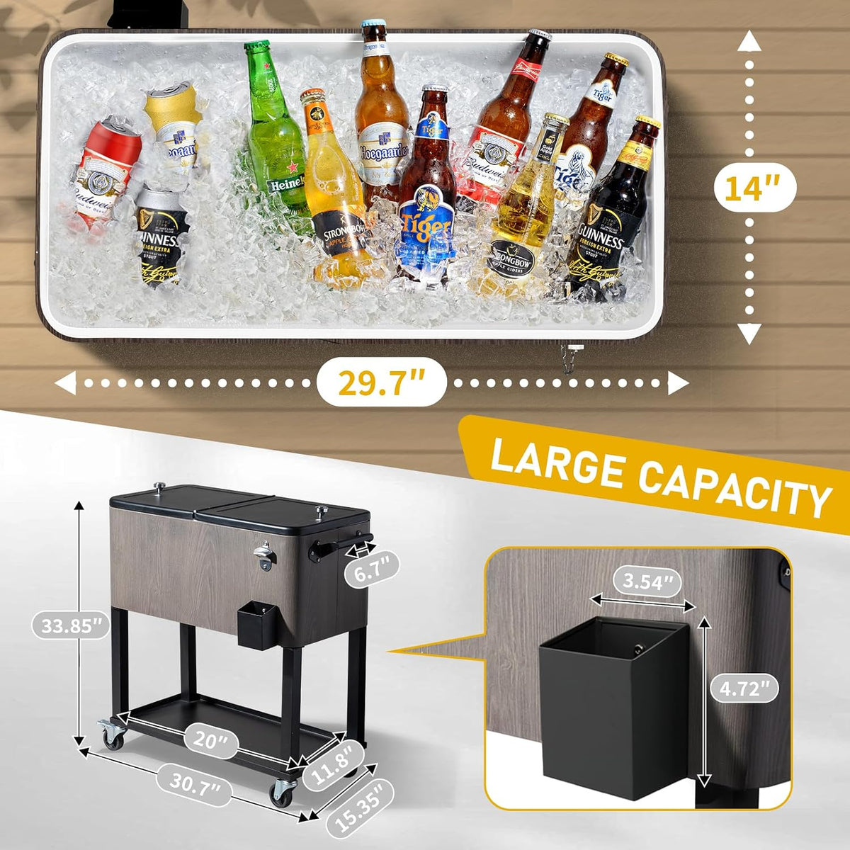 Rolling Outdoor Beverage Trolley