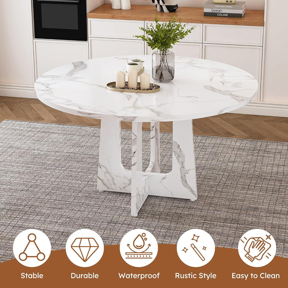 Farmhouse Marble Dining Table